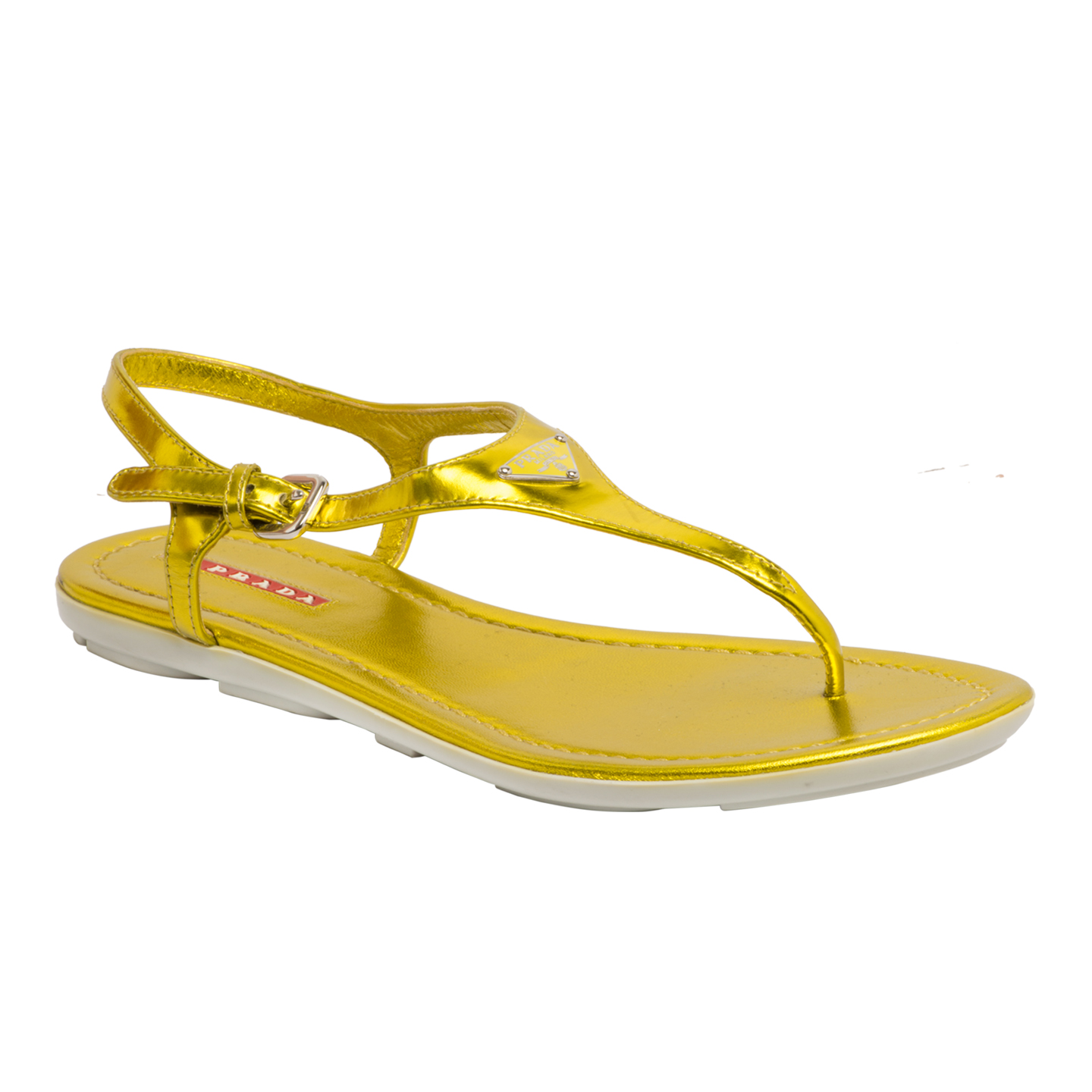 Top 60+ imagen prada gold thong sandals - Thcshoanghoatham-badinh.edu.vn