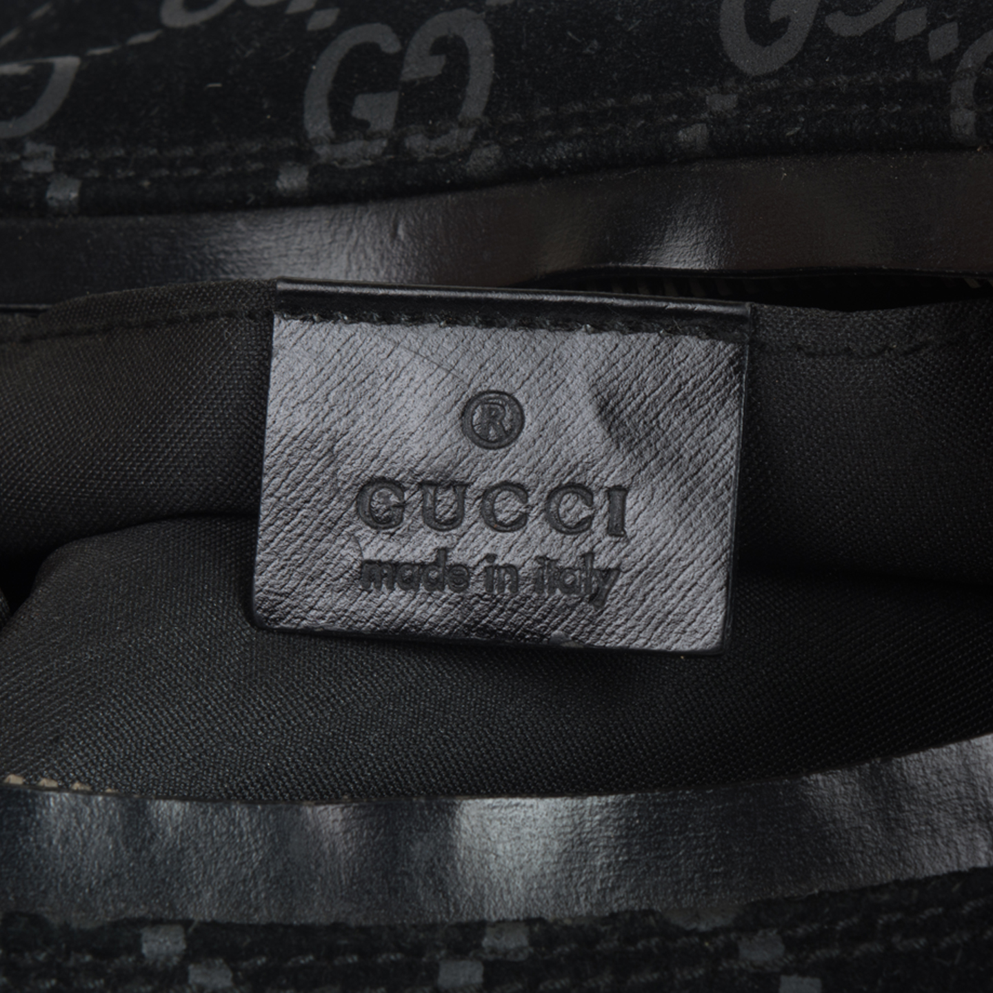 Gucci Black Velvet Monogram Hobo - LabelCentric