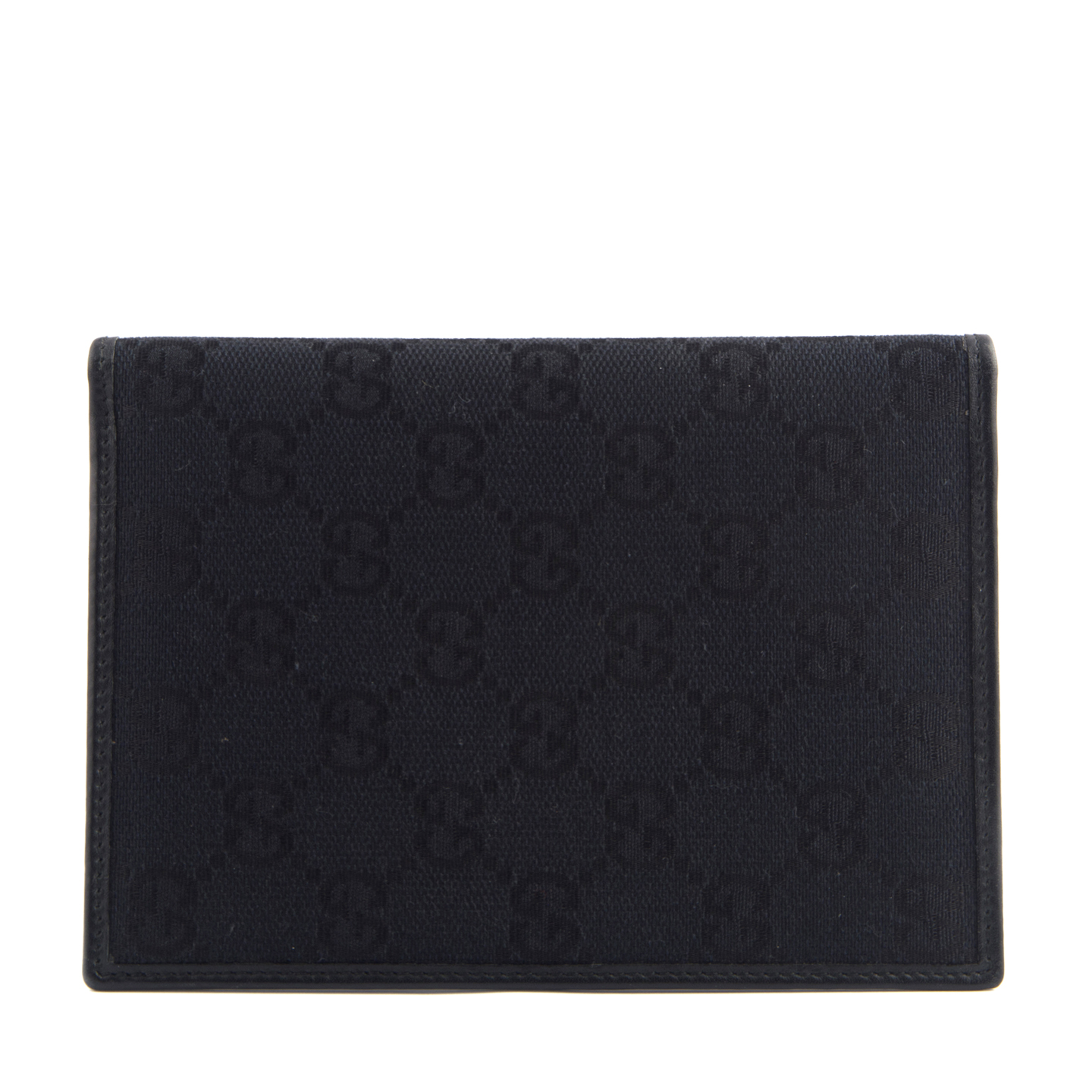 Gucci Black Monogram Canvas Passport Holder - LabelCentric