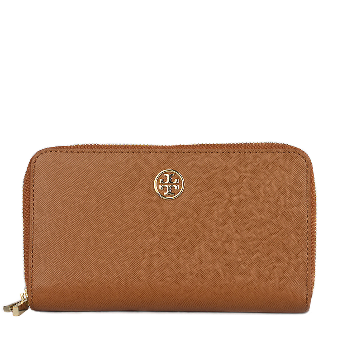 Tory Burch Robinson Tan Continental Zip Wallet - LabelCentric