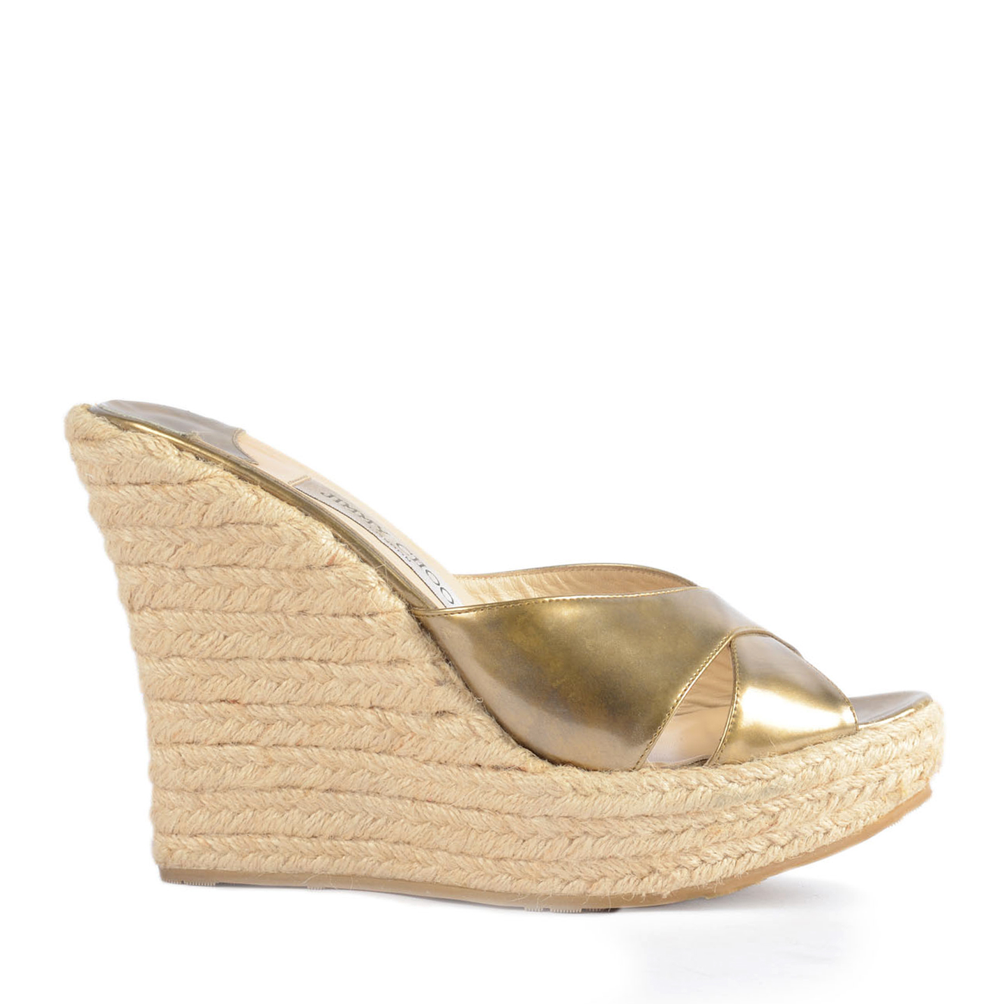 Jimmy Choo Metallic ‘Phyllis’ Espadrilles Wedges Size 39 - LabelCentric