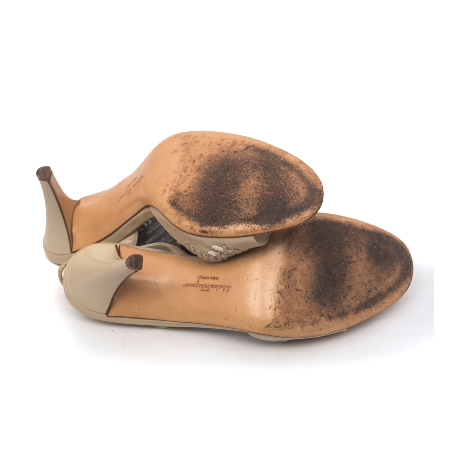 Salvatore Ferragamo Beige Slingback Sandals Size 38 - LabelCentric