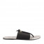 Chanel Silver/Black Elastic Quilted Flat Sandals
