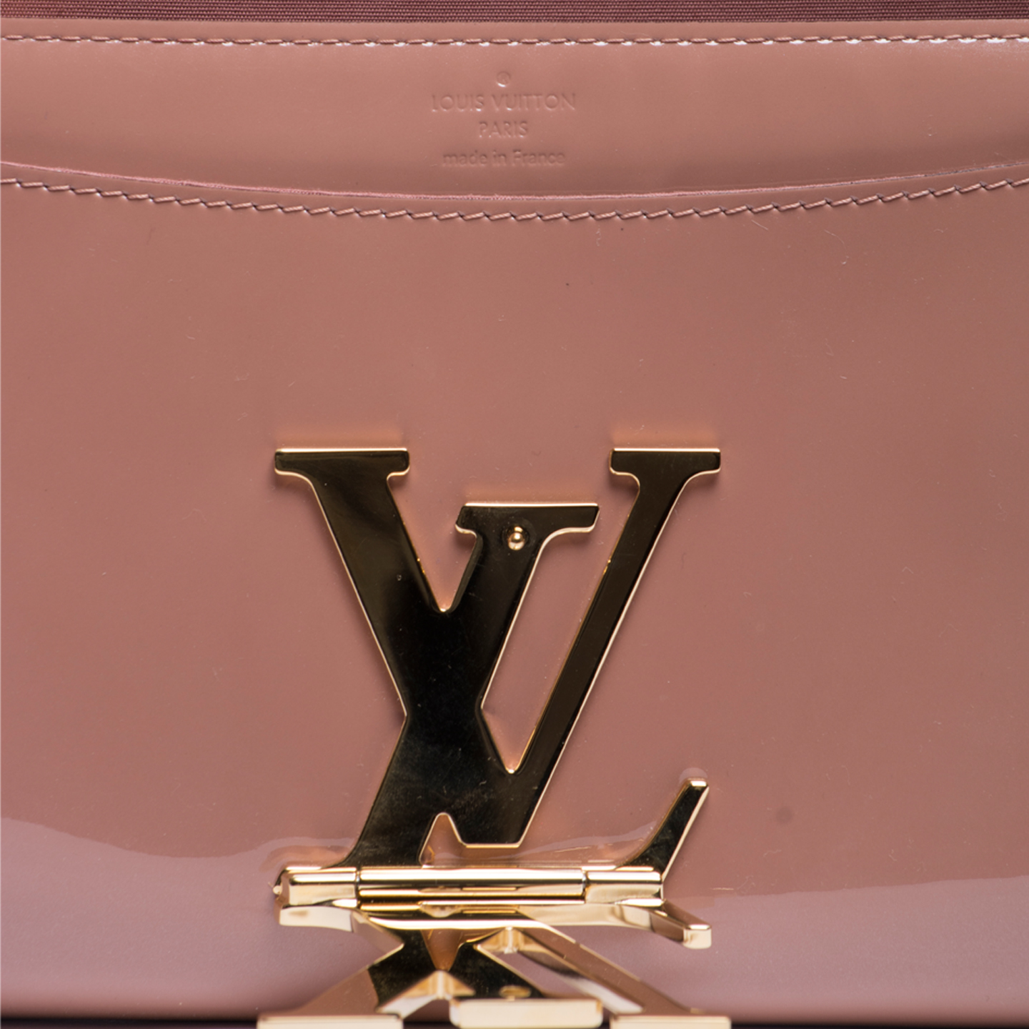 Louis Vuitton Rose Velours Vernis Leather Louise Clutch MM - LabelCentric