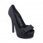 Fendi Black Woven Canvas Bow Detail Peep Toe Platform Pumps (01)