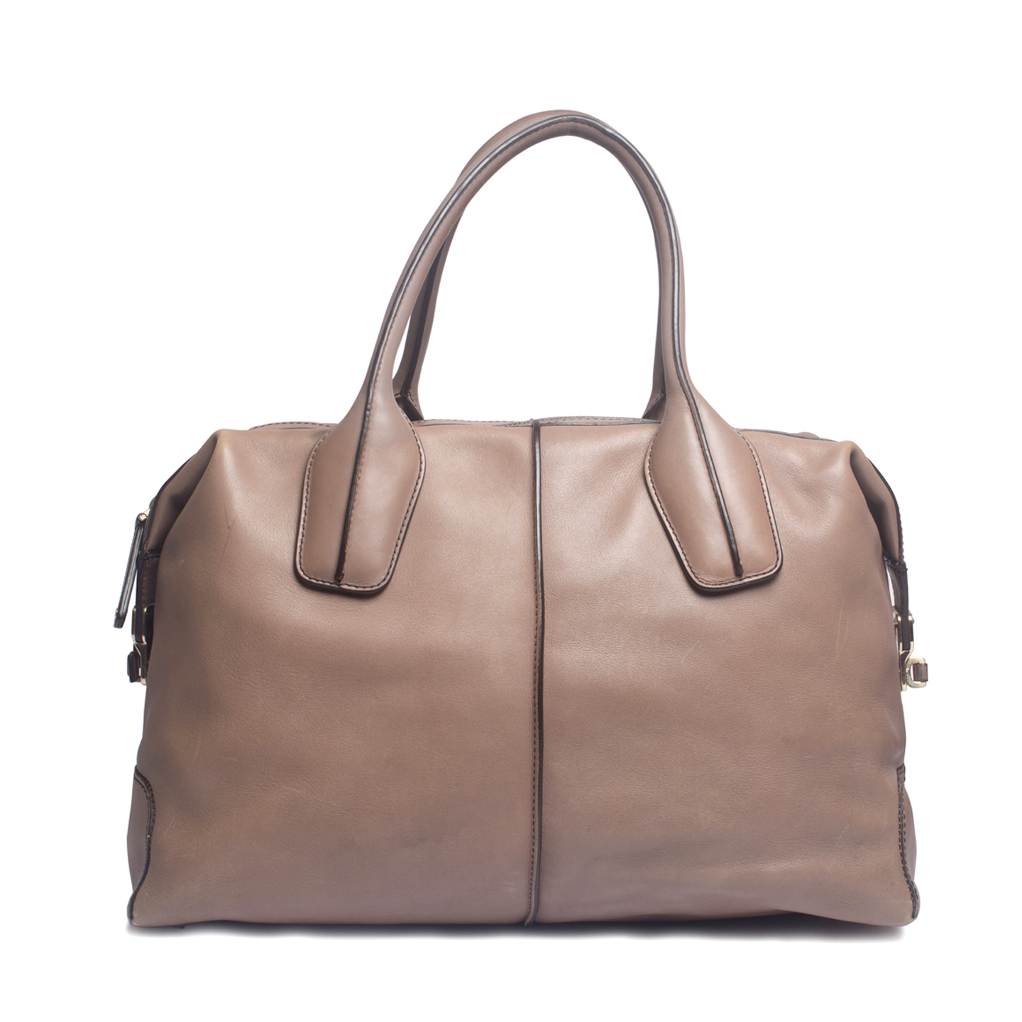 Tod's Taupe Leather D-Styling Medium Bauletto Bag - LabelCentric