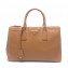 Prada Caramel Saffiano Lux Leather Small Double Zip Tote Bag (01)