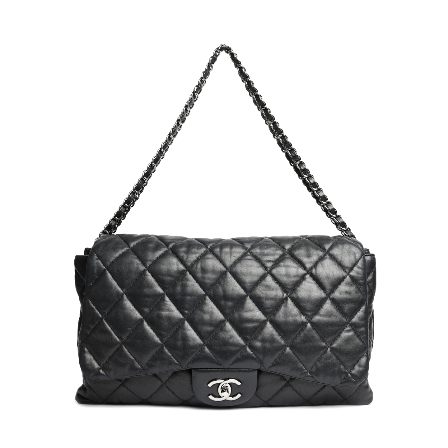Chanel Lambskin Leather 3 Accordion Maxi Flap Bag - LabelCentric