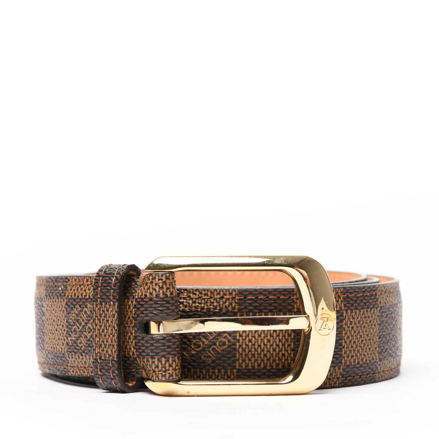 Louis Vuitton Damier Ebene Ellipse 30MM Belt, Size 40 - LabelCentric