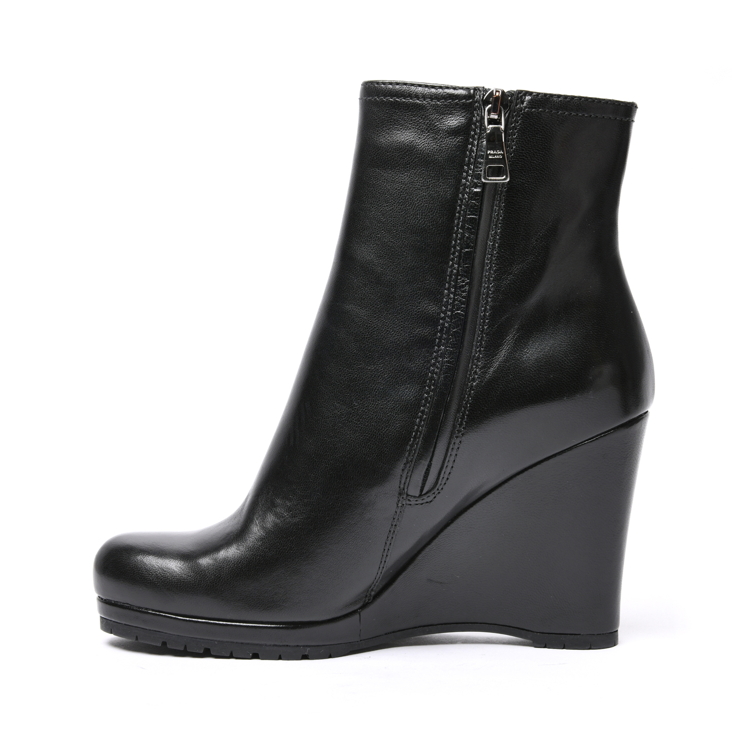 Prada Calzature Donna Ankle Wedge Boots, Size 36.5 - LabelCentric