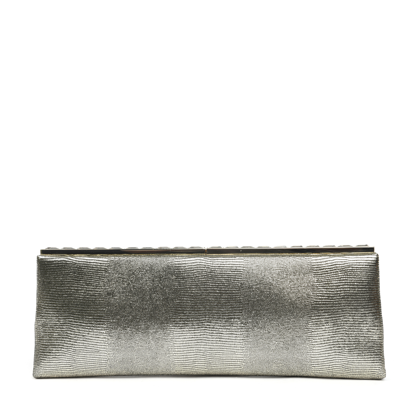 Jimmy Choo Ciggy Metallic Snake Embossed Leather Clutch - LabelCentric