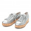 Prada Sport Silver Glittered Cap Toe Cork Platform Sneakers 04