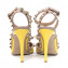 Valentino Yellow/Nude Patent Leather Rockstud T-Strap Pumps 04