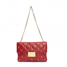 Michael Kors Red Sloan Quilted Stud Clutch 01