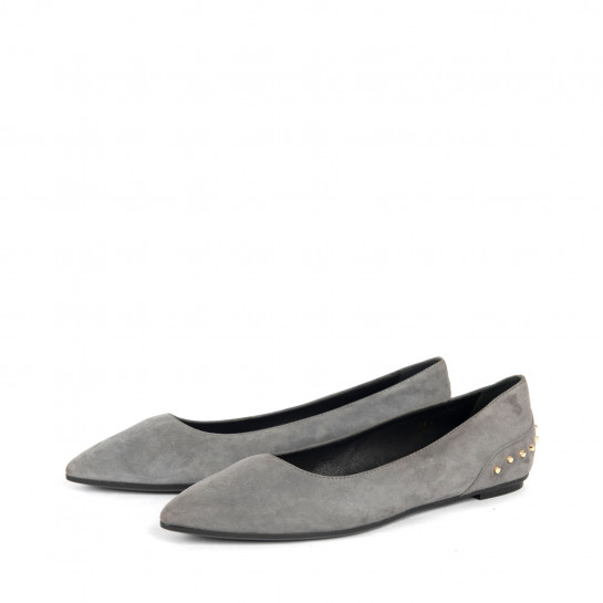 gray pointed flats
