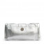 Sergio Rossi Metallic Silver Leather Envelope Clutch 01