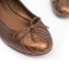 Gucci Bronze Leather GG Interlocking Bow Ballet Flats, 04
