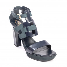 Tod's Two Tone Leather Cutout Platform Sandals 01