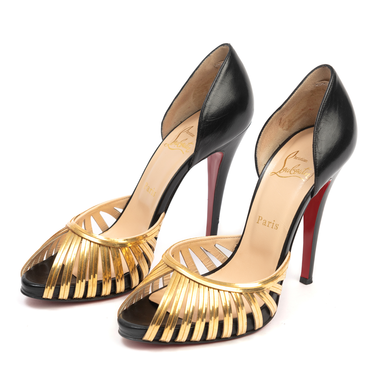 Christian Louboutin Corpus 100 Leather and Chain Pumps, Size 39.5 ...