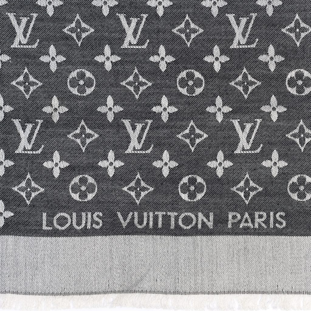 louis vuitton black monogram shawl