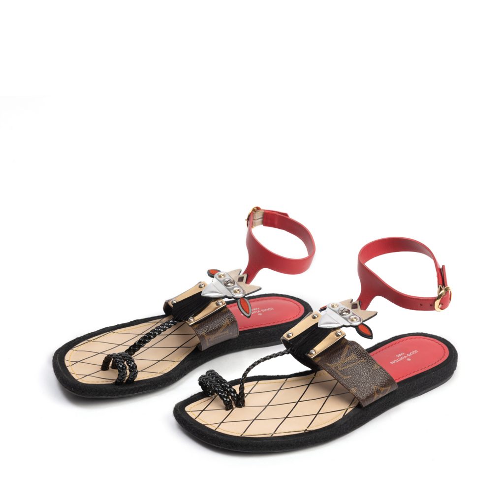 Louis Vuitton Multicolor Leather Tribal Mask Magic Spell Flat Sandals ...