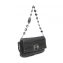 Miu Miu Black Matelassé Leather Crystal Flap Shoulder Bag  (03)