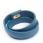 Salvatore Ferragamo Gancini Lock Blue Leather Wrap Bracelet (01)