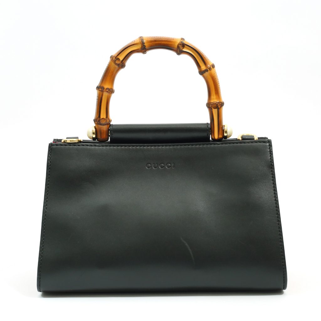 Gucci Nappa Mini Nymphaea Bamboo Top Handle Bag LabelCentric