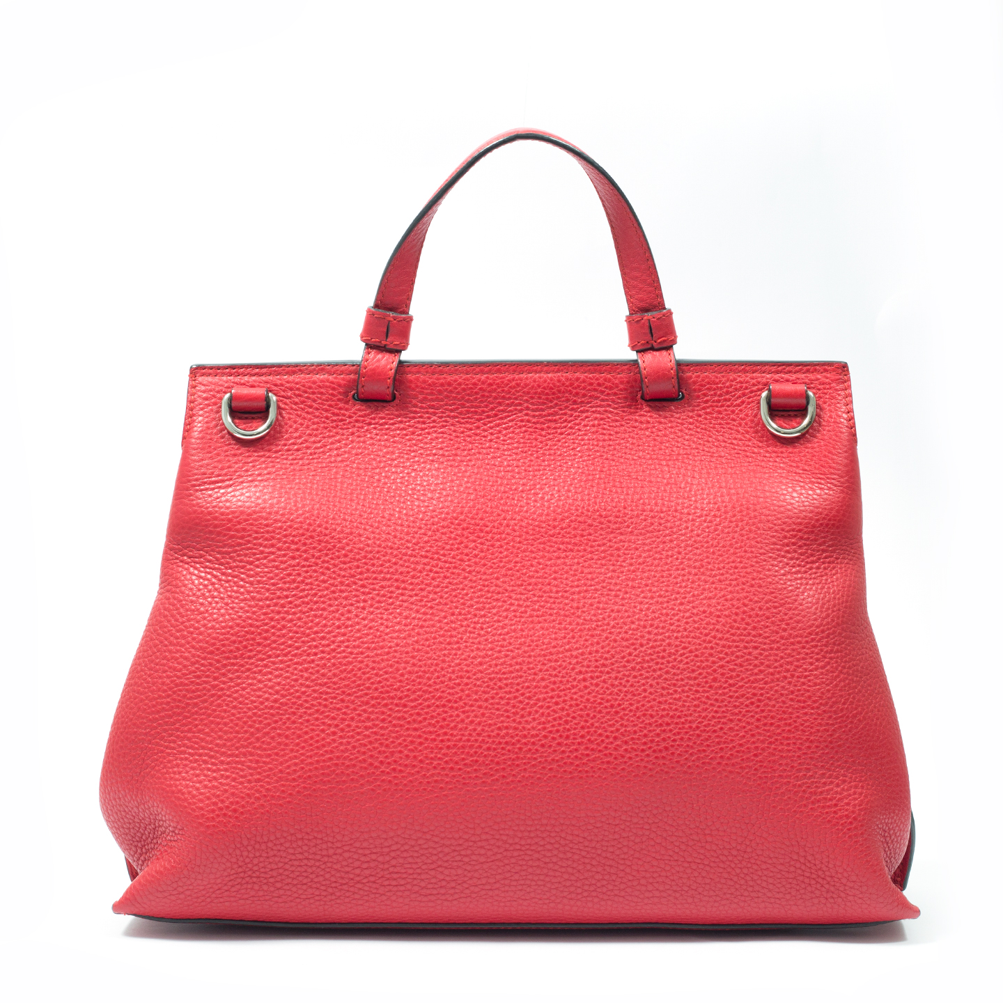 Gucci Red Leather Bamboo Daily Medium Top Handle Bag - LabelCentric
