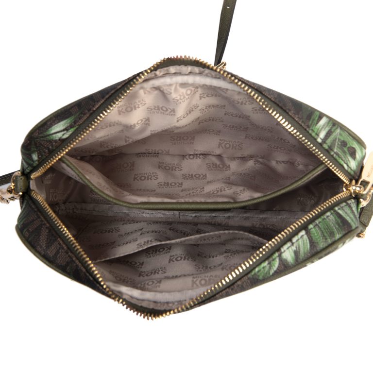 Michael Kors East West Jet Set Travel Large Cross Body Bag, Brown Olive