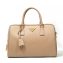 Prada Sabbia Saffiano Lux Leather Top Handle Bowler Bag (01)