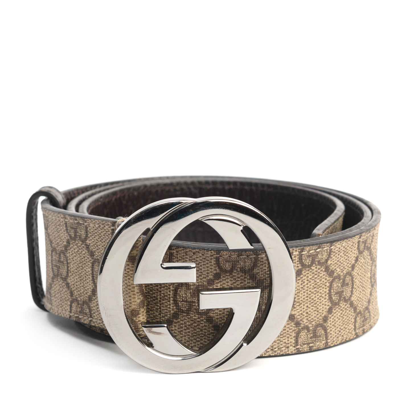 Gucci Heart Shaped Interlocking G Buckle Belt GG Supreme 1.5 Width