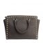 Michael Kors 'Selma Stud-Large' Brown Saffiano Leather Satchel (03)