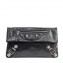 Balenciaga Black Lambskin Leather Giant 21 Silver Envelope Clutch Bag (01)