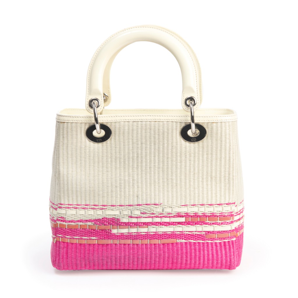 pink raffia bag