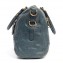 Prada Denim Blue Vitello Shine Leather East:West Bauletto Bag (06)
