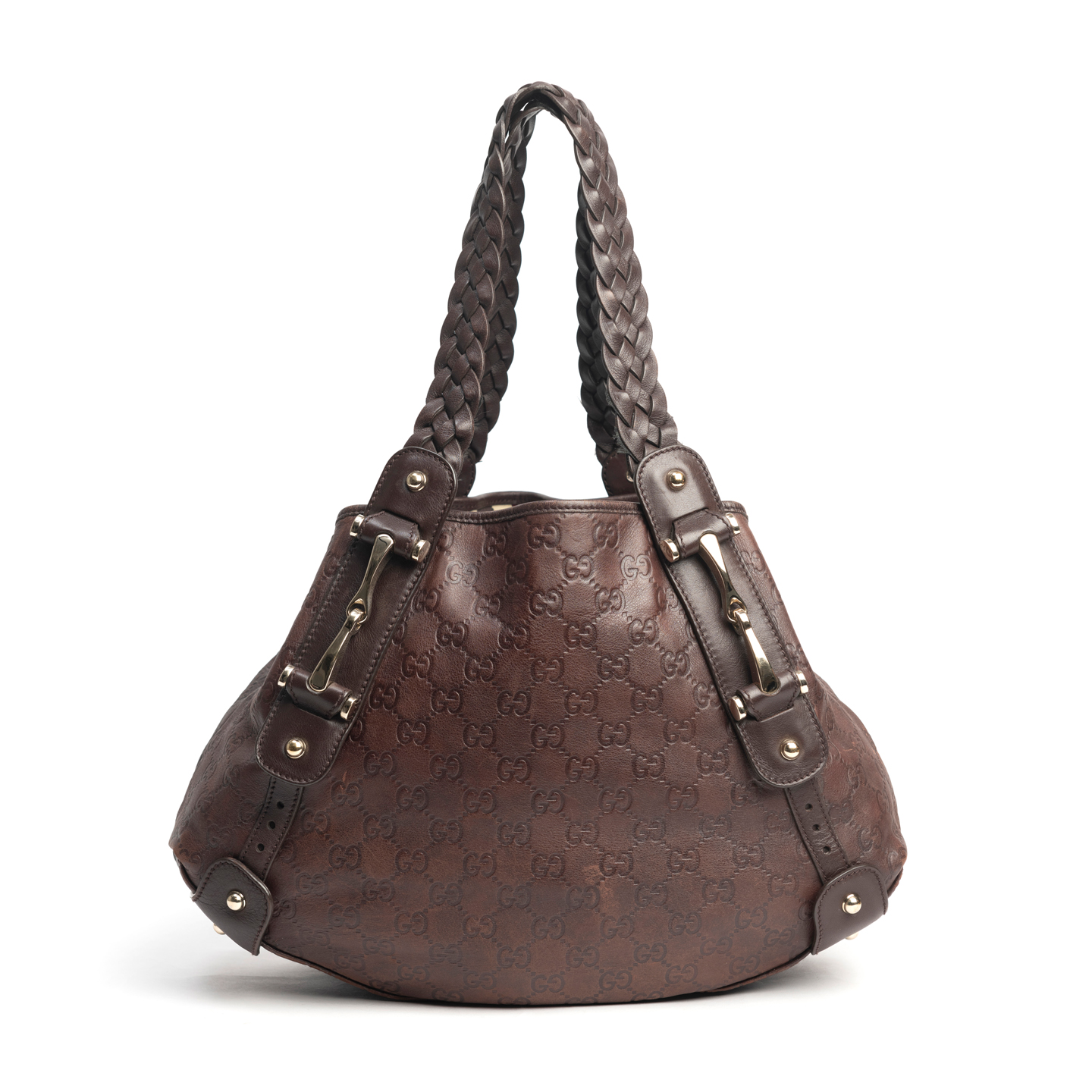 Gucci Brown Guccissima Leather Medium Pelham Shoulder Bag - LabelCentric