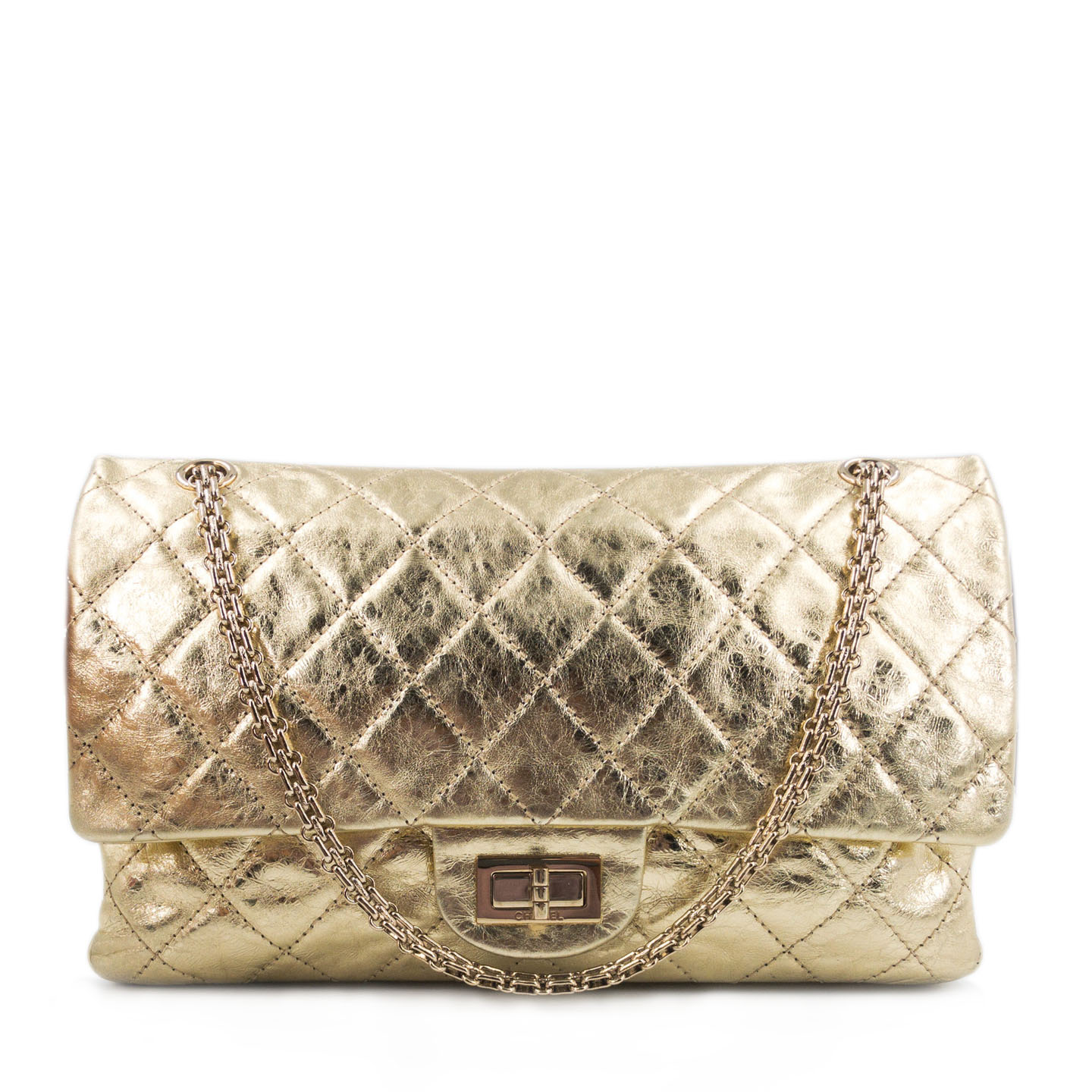 Chanel Gold Reissue 2.55 Quilted Calfskin Leather 226 Flap Bag ...
