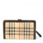Burberry Chocolate Haymarket Check Coated Canvas Continental Wallet (01)