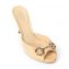 Gucci Beige Leather New Hollywood Horsebit Slide Sandals