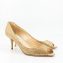 Jimmy Choo Gold Glitter Leather 'Isabel' Peep Toe Pumps (05)