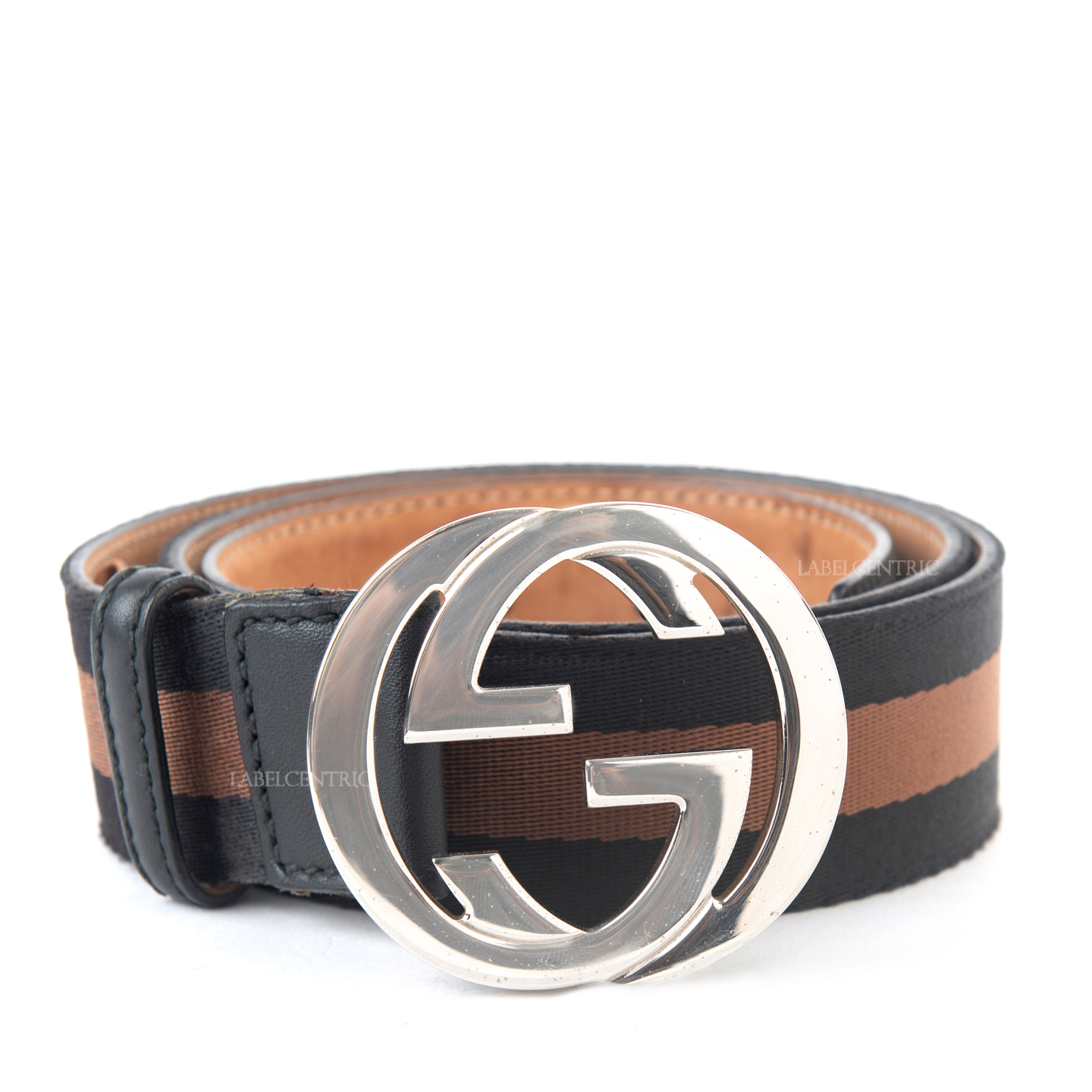 Gucci Canvas Web Interlocking G Belt, Size 42 - LabelCentric