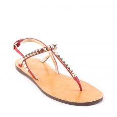 Valentino Rockstud No Limit Red Thong Sandals