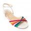 Christian Louboutin Multicolor Rainbow Ribbon Naseeba Latte Sandals
