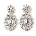 Dolce & Gabbana Crystal Flower Silver Tone Clip On Earrings